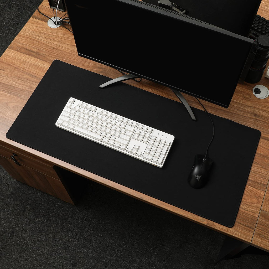 ALOANES Mouse Pad with Stitched Edge, Premium-Textured Mouse Mat, Non-Slip Rubber Base Mousepad for Laptop, Computer & PC,Desk Mat for Gamer, Office & Home,Black, 40cm x90cm x0.3cm