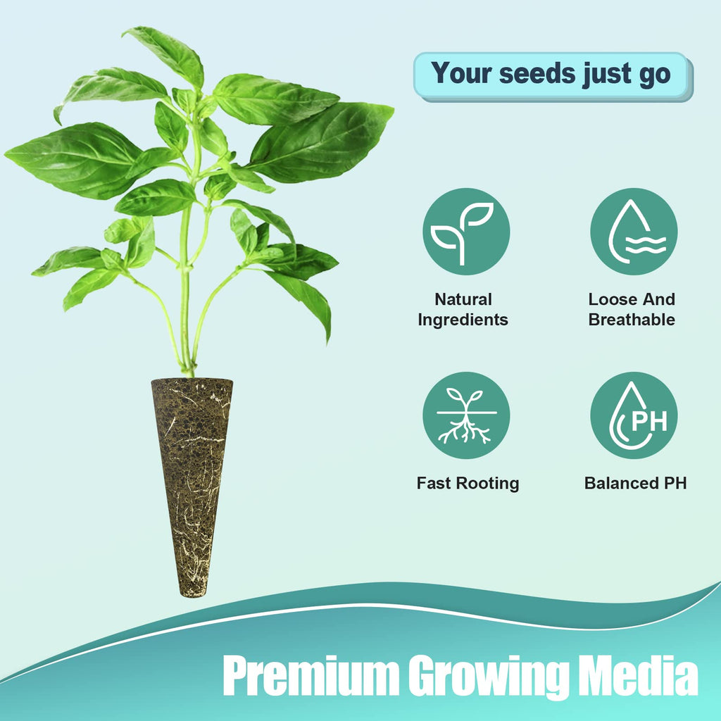 124 pcs Seed Pod Kit for Aerogarden, Grow Anything Kit for Hydroponics, Hydroponics Supplies with 50 Grow Sponges, 50 Pod Labels, 12 Baskets, 12 Planting Domes, Compatible with IDOO