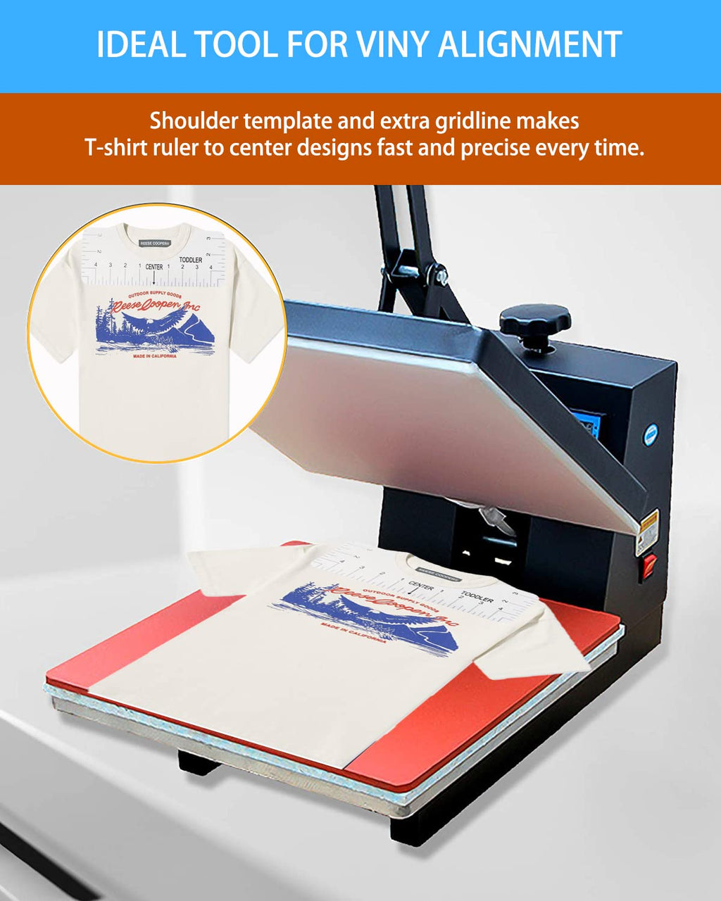 9 Pack Heat Press Pillow Mat Kits - 4 Size Teflon Heat Pressing Transfer Pillows with 5 Size Tshirt Ruler Guide for Vinyl Alignment