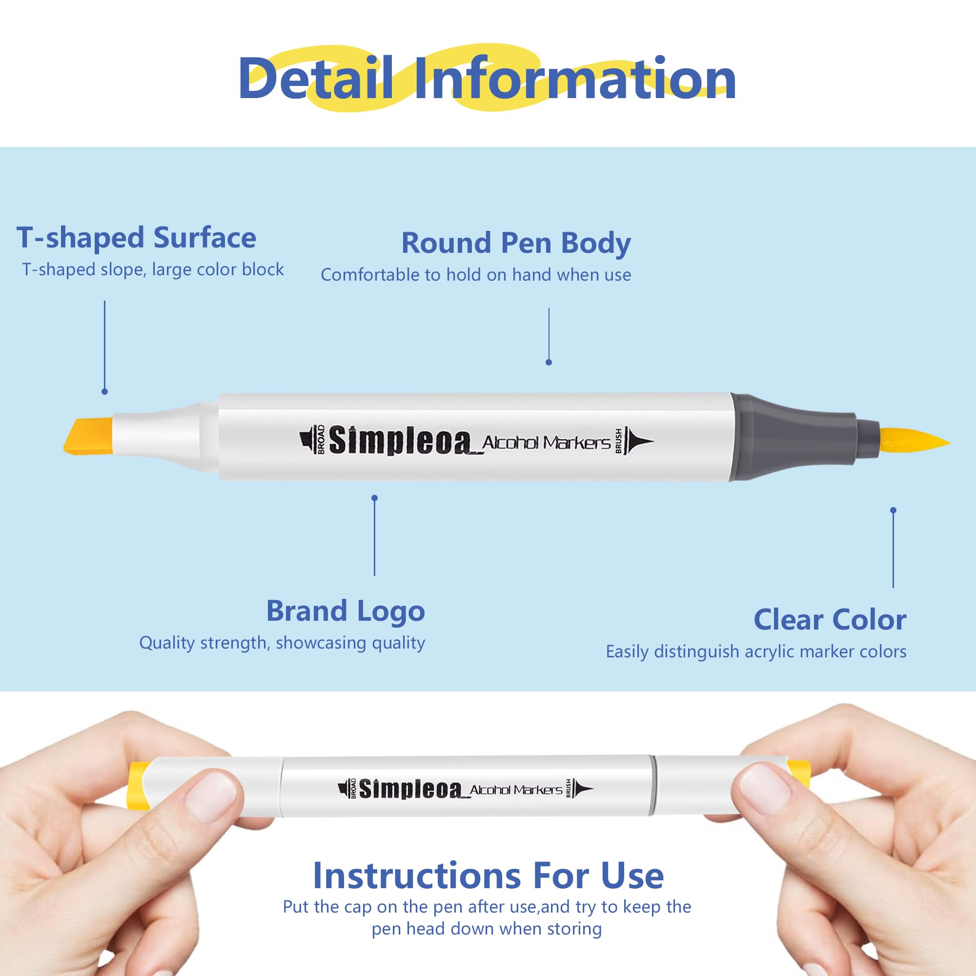 120-Color Brush & Chisel Alcohol Markers, Adults Coloring Illustration, Alcohol-based Art Marker