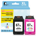 Penguin 67XL Ink Cartridge Replacement for HP 67 XL Deskjet 4200e 4258e 4220e 4255 4255e 4227e 2800e 2827e 2842e 2852e 2855 2855e Envy 6000 6052e Printers 67 Black & Color
