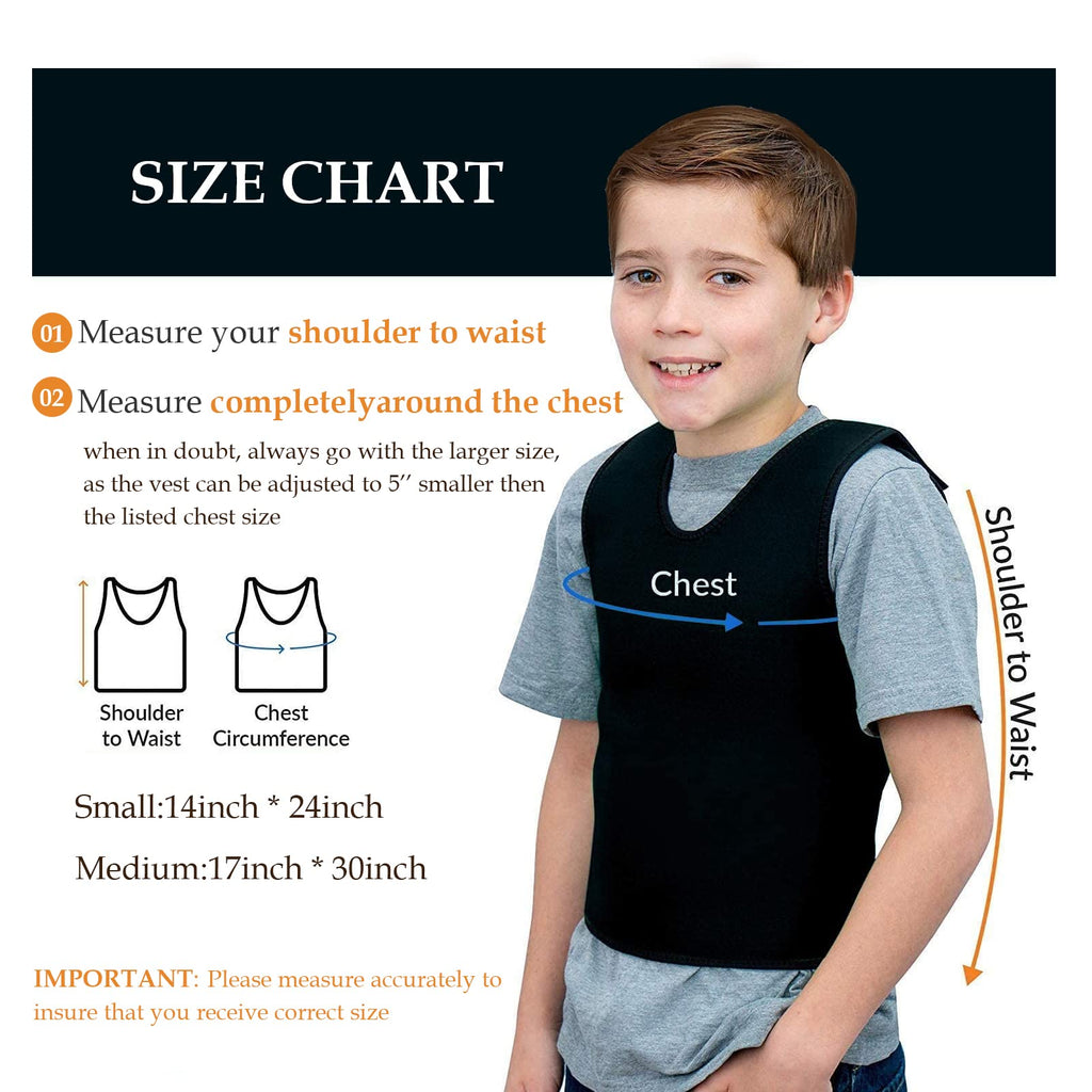 Sensory Compression Vest Sensory Processing Disorder Vest Deep Pressure Comfort for Autism Hyperactivity Mood Processing Disorders (Medium 17” x 30”)