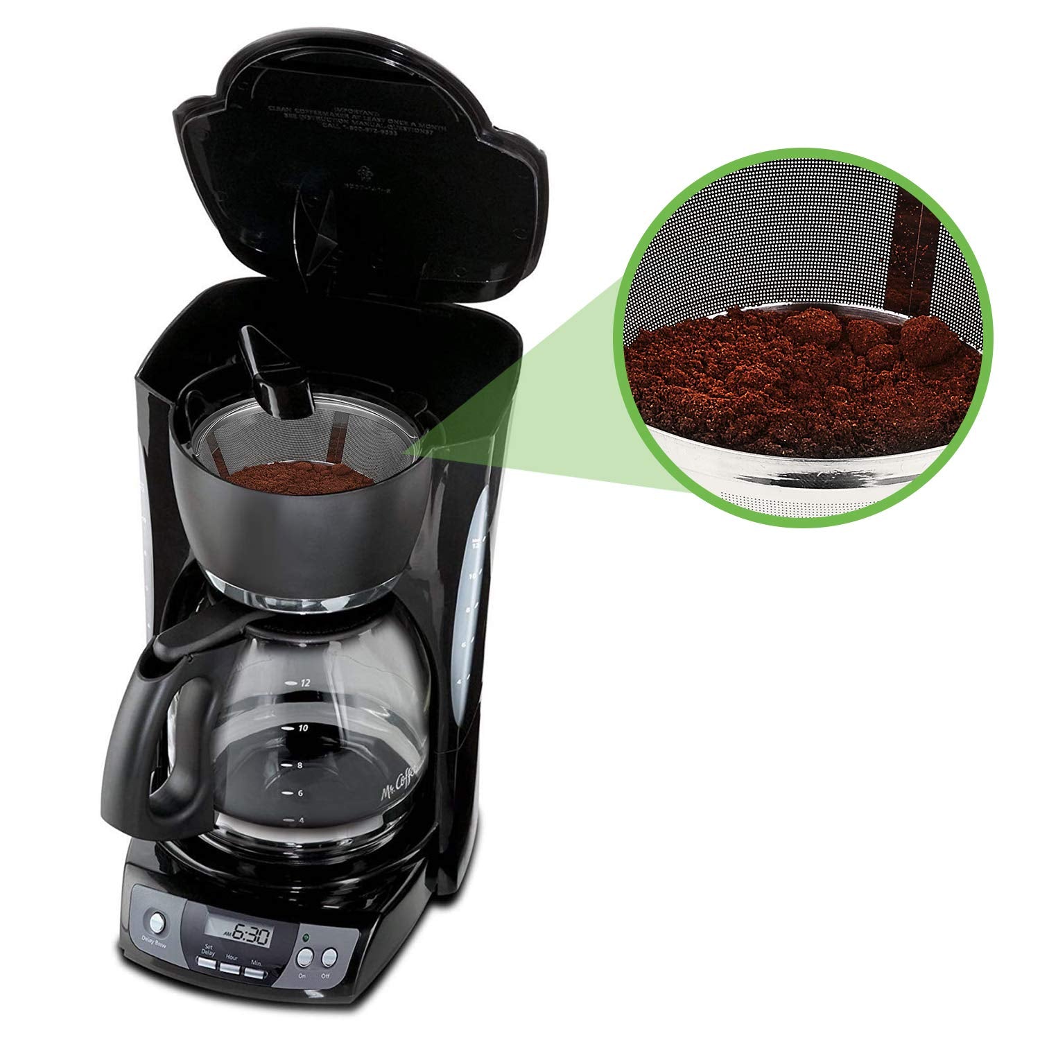 Reusable Coffee Filters 8-12 Cup Permanent Coffee Filters Basket Washable Compatible with Mr. Coffee Black & Decker Coffee Maker Filter 6-12 Cup