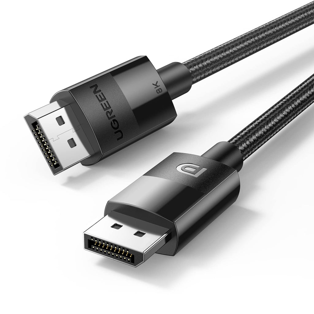 UGREEN VESA Certified DisplayPort 1.4 Cable, DP 8K@60Hz, 4K@144Hz, 1080P@240Hz, Support 32.4Gbps HDR, FreeSync G-Sync, Braided Cord for HDTVs, Gaming Monitors, PC Graphics (10ft)