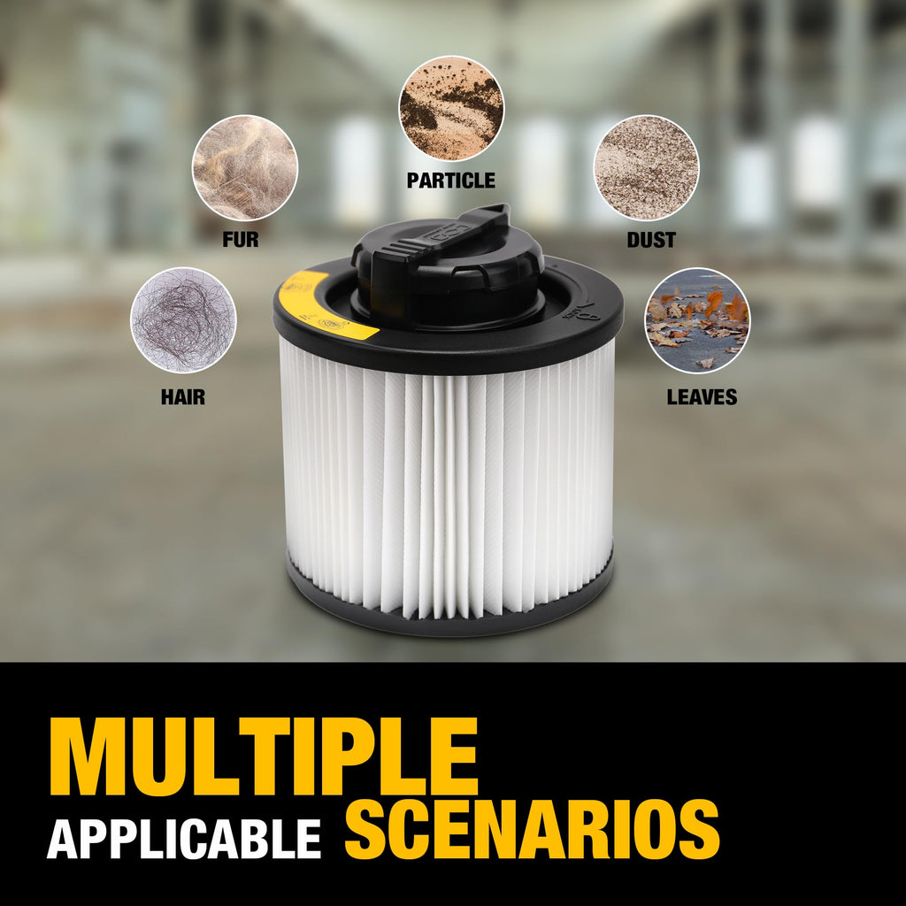 DEWALT DXVC4001 Cartridge Filter Replacement Fit for 4-5 Gallon Wet/Dry Vacuum Cleaners DXV04T, DXV05P, DXV05S, DXV08S, DXV06G