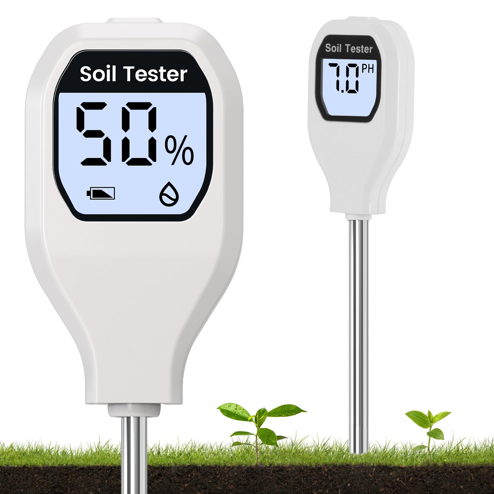 YAMRON 2-in-1 Soil Moisture Meter，Soil ph Tester Digital，Plant Water Monitor，Plant Moisture Meter for Garden, Farm, Lawn, Indoor & Outdoor