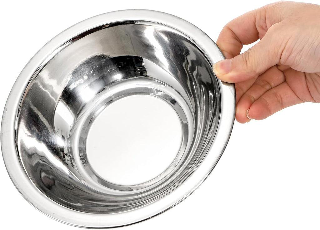 Okllen 10 Pack Small Stainless Steel Mixing Bowls, 6.5 Inch Wide Kitchen Metal Bowl with Flat Base, 3/4 Quart Prep Bowls for Meal Prep, Cooking, Serving, Baking