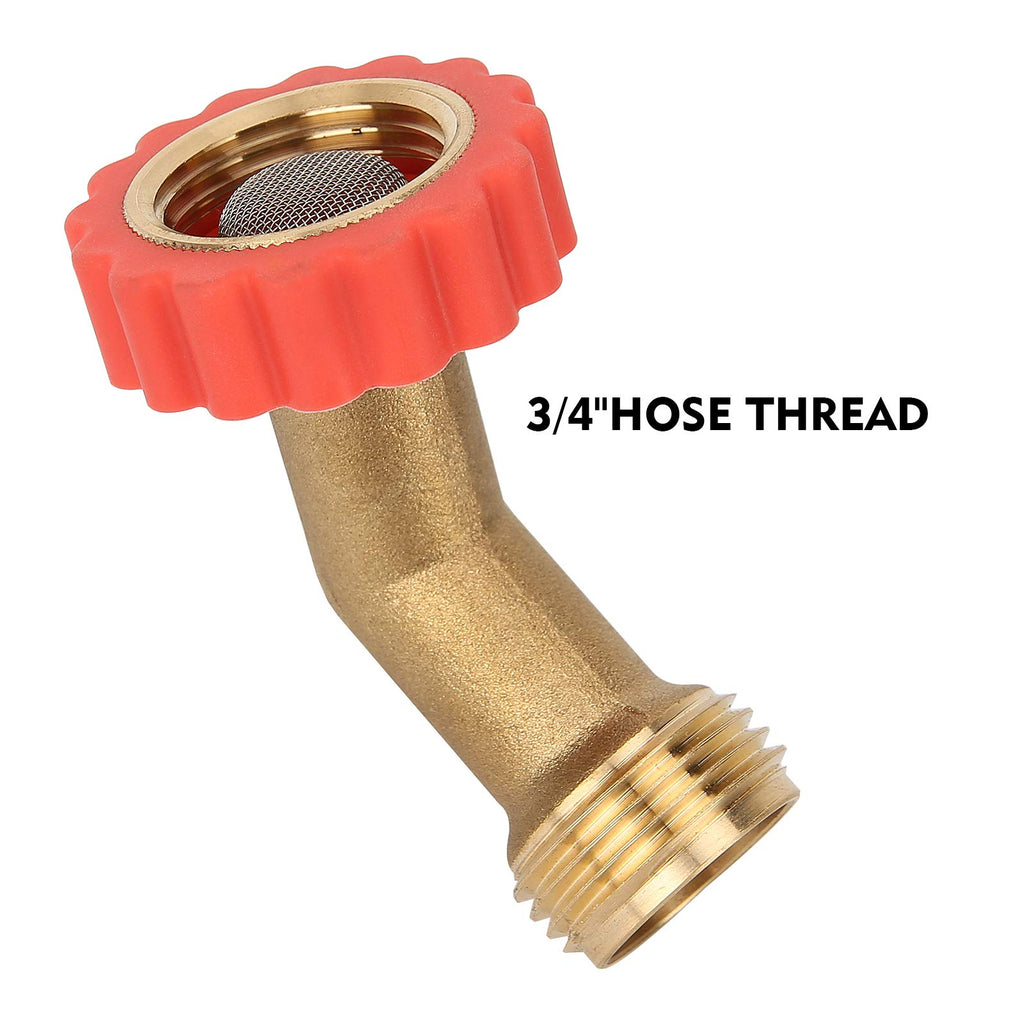 Solimeta 45-Degree Hose Elbow for RVs, Lead-Free Hose Protector with Water Filter, Garden Hose Adapter, 2 Pack