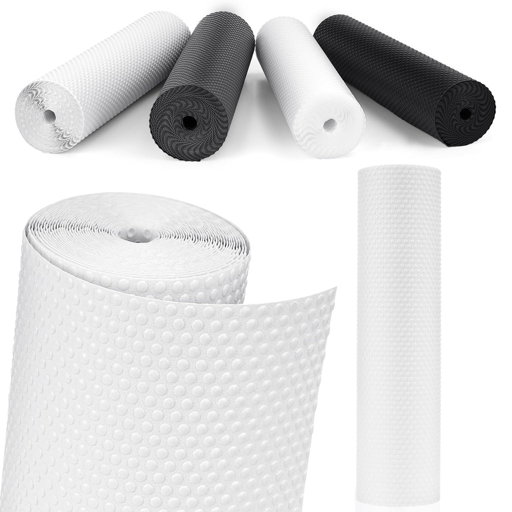 MooiFun Drawer Liners, Waterproof Shelf Liner, Anti-Slip Non-Adhesive BPA Free Kitchen Cupboard Cabinet Liner Refridge Fridge Mats Sink Protector Strong Durable for Home (White/15.7in x 20Ft)
