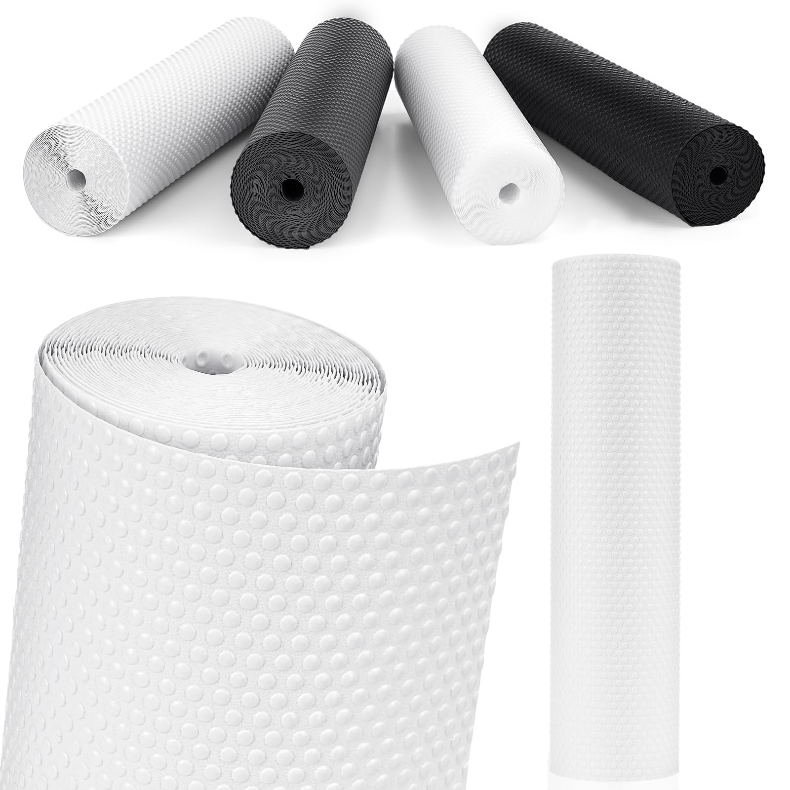 MooiFun Drawer Liners, Waterproof Shelf Liner, Anti-Slip Non-Adhesive BPA Free Kitchen Cupboard Cabinet Liner Refridge Fridge Mats Sink Protector Strong Durable for Home (White/11.8in x 20Ft)