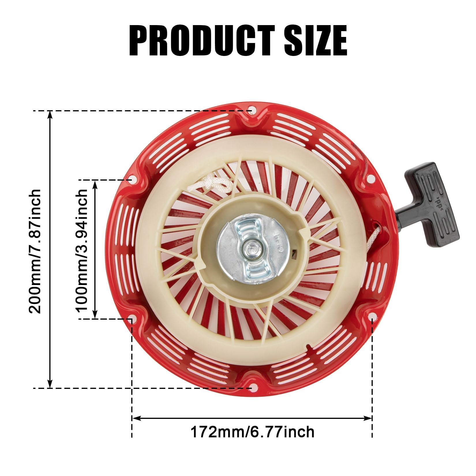 GX390 GX340 Recoil Starter for Honda GX 340 GX 390 389cc 420cc 439cc 459cc 11 13 18 20 hp Generator, Replacement for Lawn Mower Pull Start Assembly with Cord 28400-ZE3-W01 28400-ZE3-W01ZA