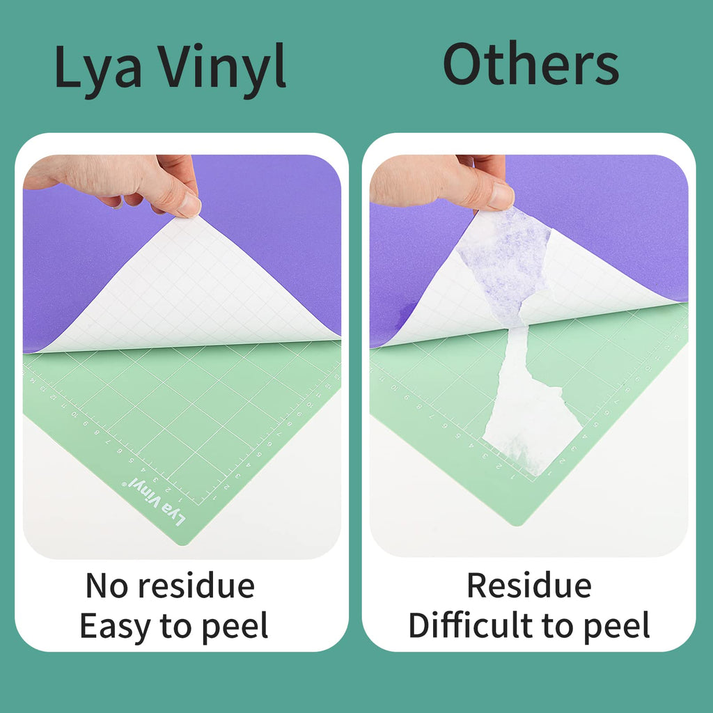 Lya Vinyl Cutting Mats - 8 Pack Variety Mats 12x12 INCH, Mats for Permanent Vinyl (StandardGrip, LightGrip, StrongGrip, FabricGrip) for Cricut Explore Air Series & Accessories