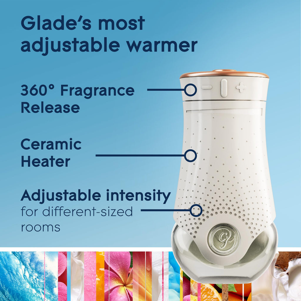 Glade PlugIns Air Freshener Oil Kit, Scented and Essential Oils for Home and Bathroom, Hawaiian Breeze, 2 Warmers + 6 Refills