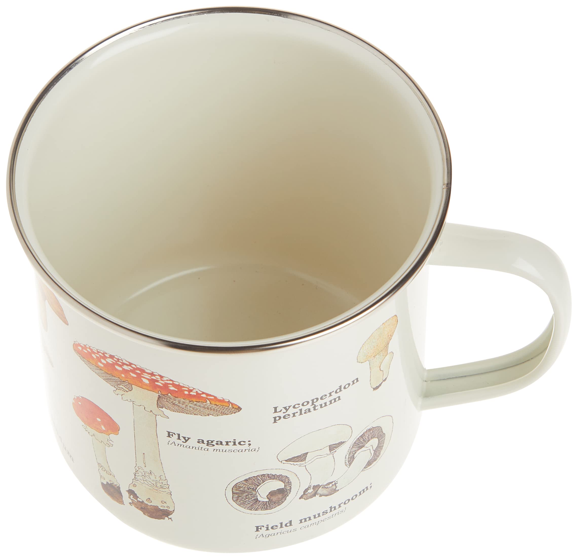 Gift Republic Mushroom Enamel Mug Camping Mug Large Metal Coffee Cup Foraging Fungi Nature Garden Hiking Gift Pretty Design Durable Drinking Cup 500ml