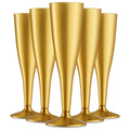 30 Pack Gold Plastic Champagne Flutes - 5 Oz Disposable Plastic Toasting Glasses - Wedding Party Cocktail Mimosa Plastic Cups