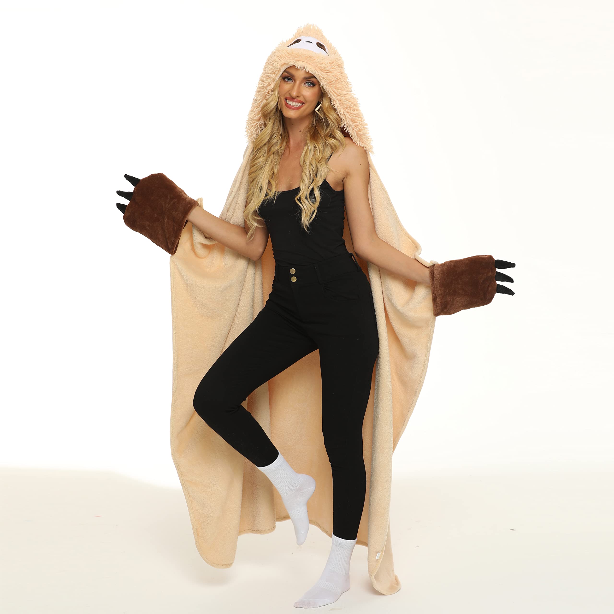 Moyel Sloth Blanket Fuzzy Soft Warm Wearable Hooded Blanket Birthday Gifts for Women Christmas Valentines Day Mothers Day Mom Gifts Sloth Gifts for Mom Friend Wife Sister Granddaughter Girlfriend