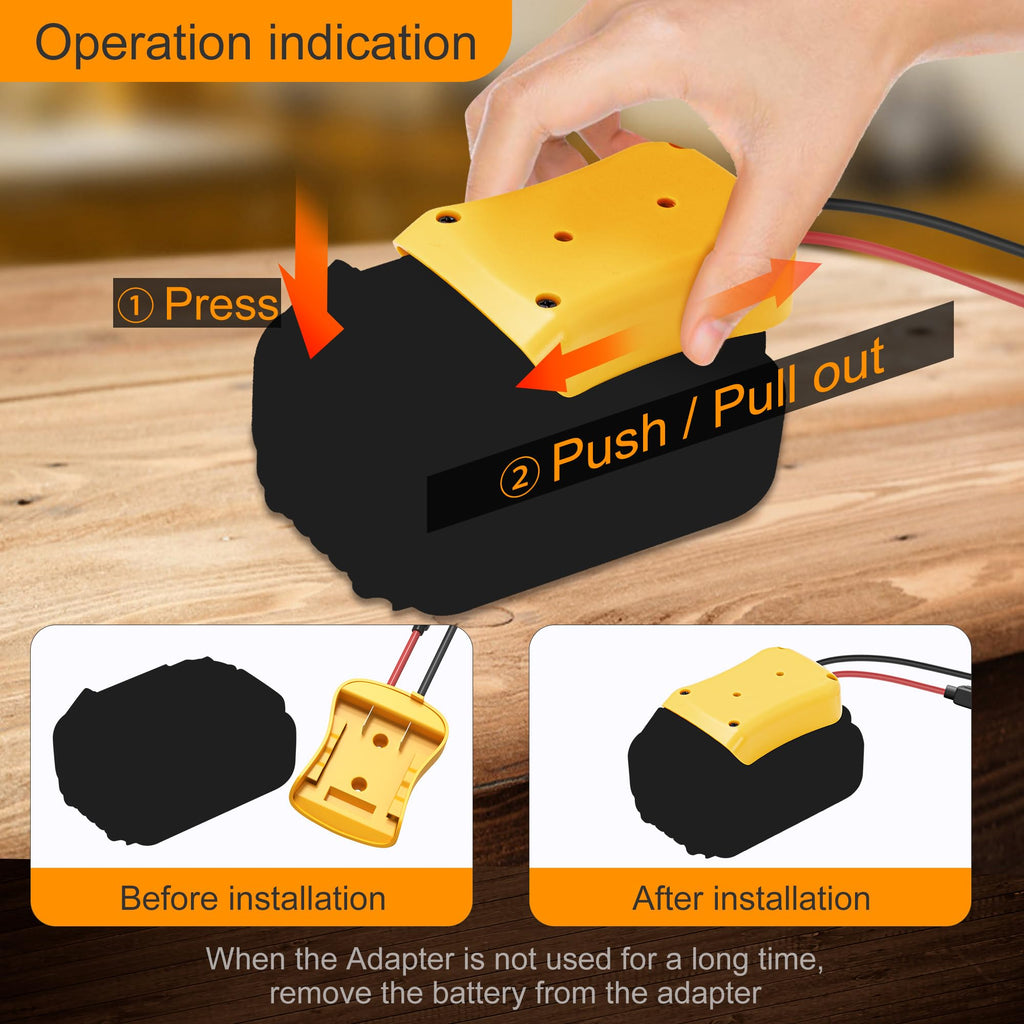 2PCS 20V Battery Adapter Power Wheel Battery Adapter Battery Converter Kit 12 AWG Wire with Fuses and Connectors for Robotic RC Car Toy