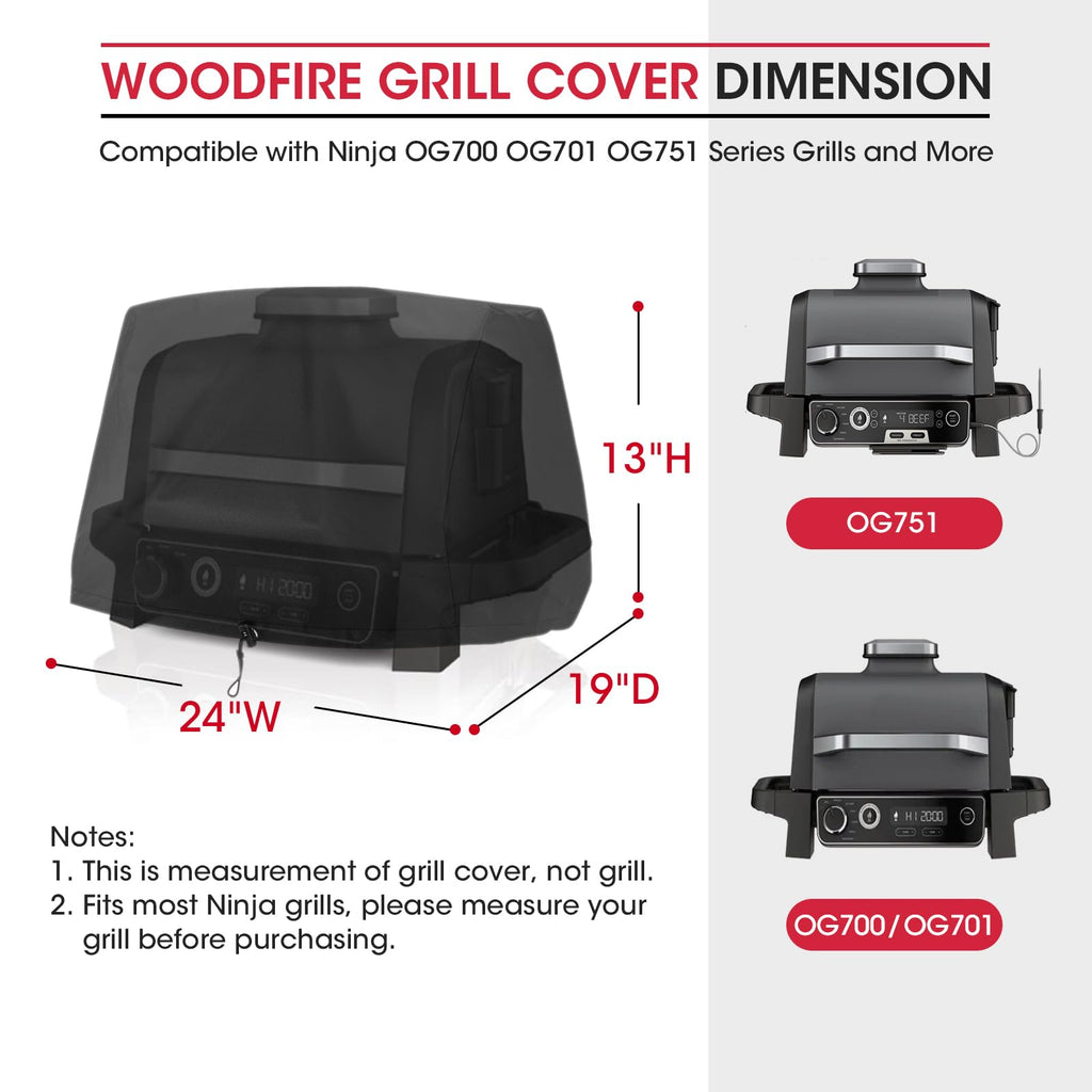 Unicook Barbecue Cover Weatherproof for Ninja Woodfire OG700 Series, Waterproof Grill Cover for Outdoor Table Grill Urban Explore Pro, Small Cover Tarpaulin Protective Cover Outdoor Kitchen