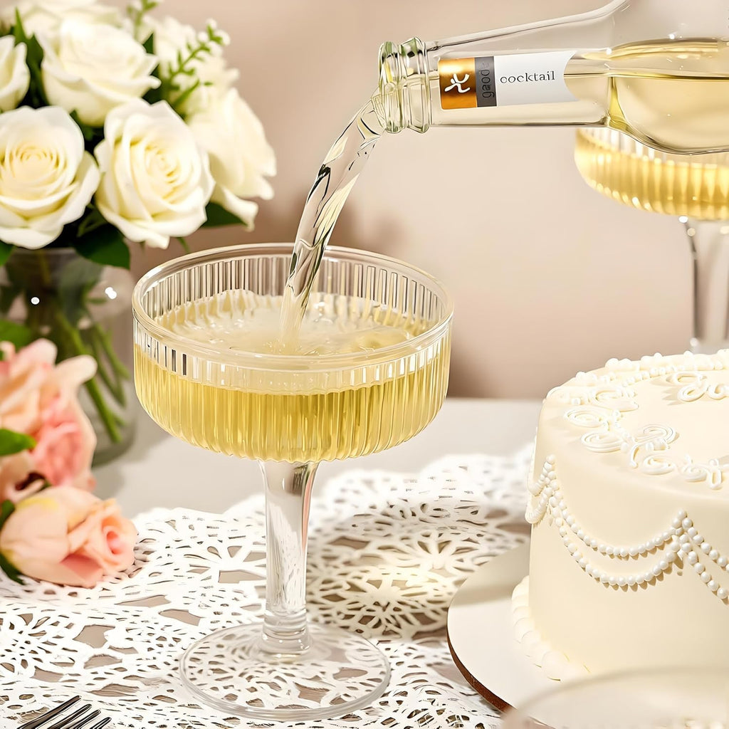 SOBECHOI 4-Tier Champagne Premium Champagne Tower Set - 20 Pcs Clear Plastic Coupe Glasses, Stackable Fluted Toasting Flutes for Parties & Weddings, Elegant Shatterproof Drinkware 7 oz
