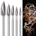 shengbenhao Wood Carving Drill Bit Set, 5 Pieces with 1/8 Inch Shank DIY Engraving Carving Drilling Grinding