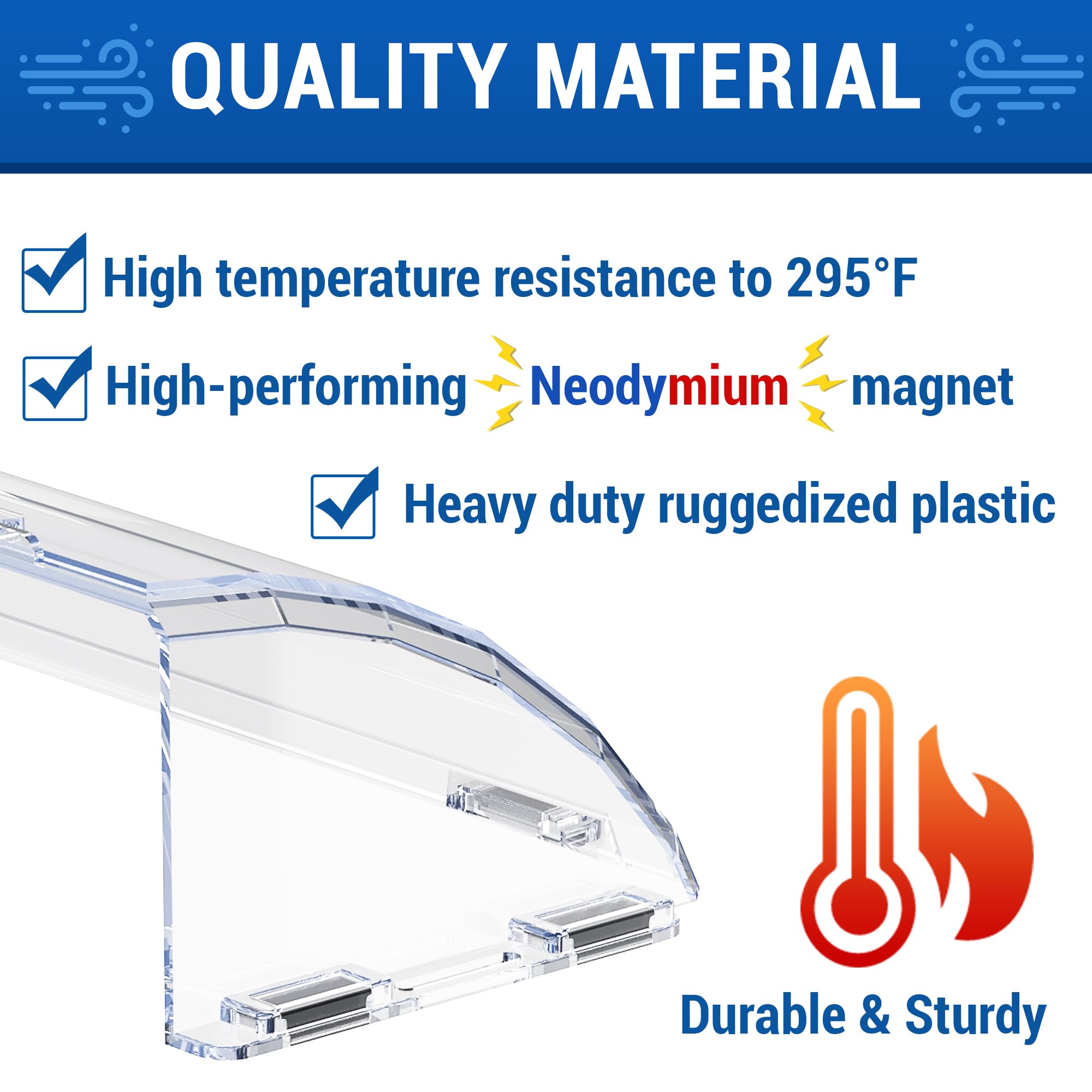 Heat&Air Vent Deflector,Adjustable Between 8’’ to 15’’,Heat Resistant Magnetic Floor Vent deflectors/ac Vent Deflector/Ceiling Vent deflector-2PACK