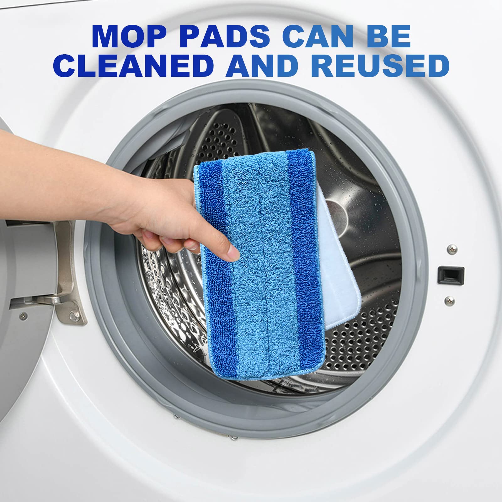 Mop Pads for Bona - Microfiber Cleaning Pad for Bona Hardwood Floor Cleaner 18 Inch Washable & Reusable Refills 6 Packs
