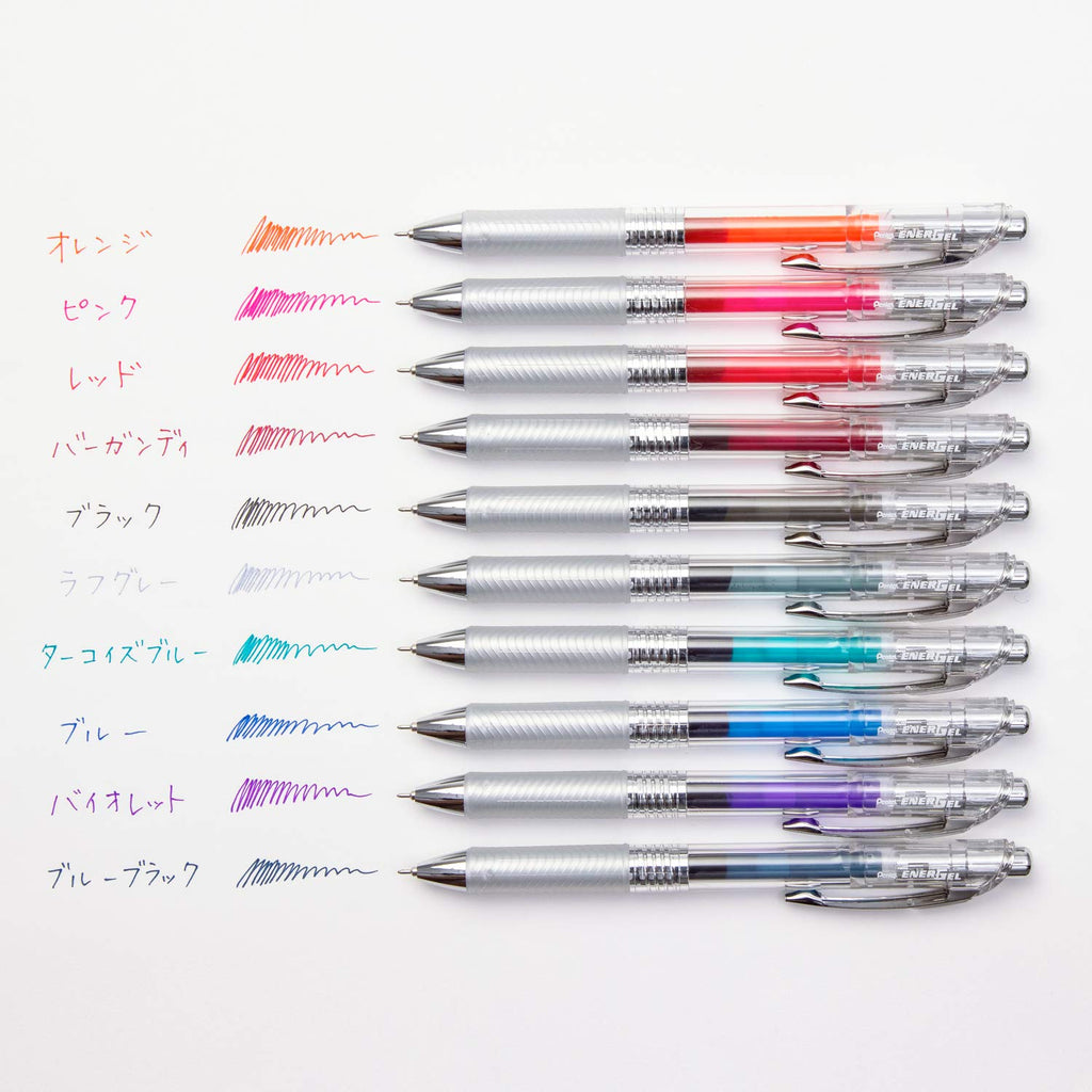 Pentel BLN75TL-10 EnerGel Ink Ballpoint Pen, 0.02 inches (0.5 mm), 10 Colors