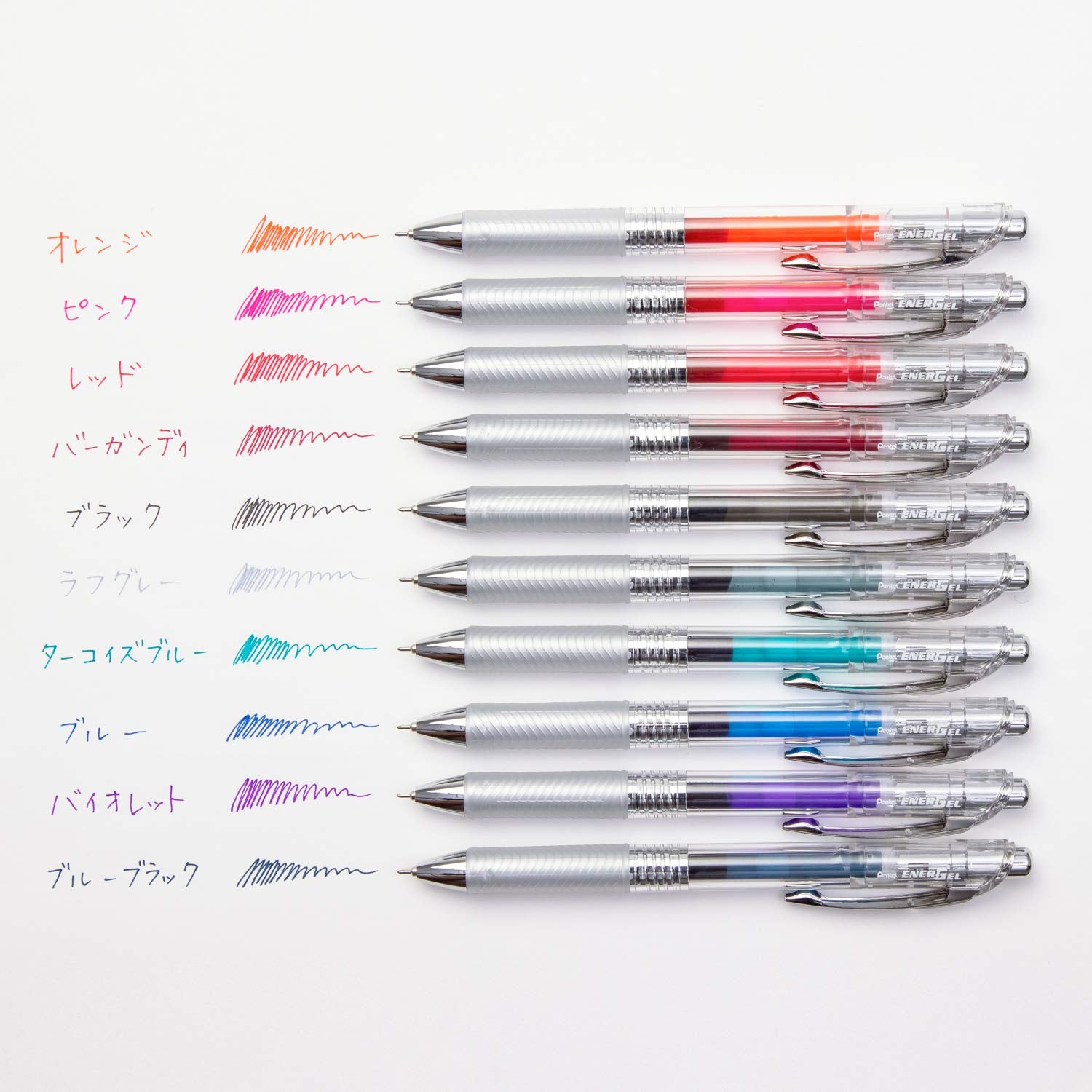Pentel BLN75TL-10 EnerGel Ink Ballpoint Pen, 0.02 inches (0.5 mm), 10 Colors