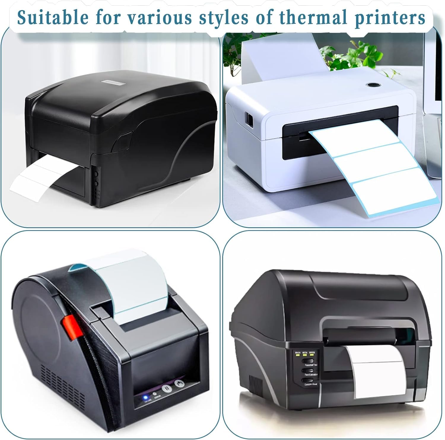 1600pcs 2.4x1.6inch Thermal Labels Stickers, Rectangle Self-Adhesive Shipping Removable Blank Labels for Thermal Printer, Sticker Labels for Containers Bottles Storage Bins or Office Supplies (White)