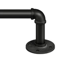Zeerobee Curtain Rods for Windows 66 to 120, 1 Inch Industrial Wrap Around Black Curtain Rod, Indoor/Outdoor Room Divider Adjustable Drapery Pole, 66"-120"