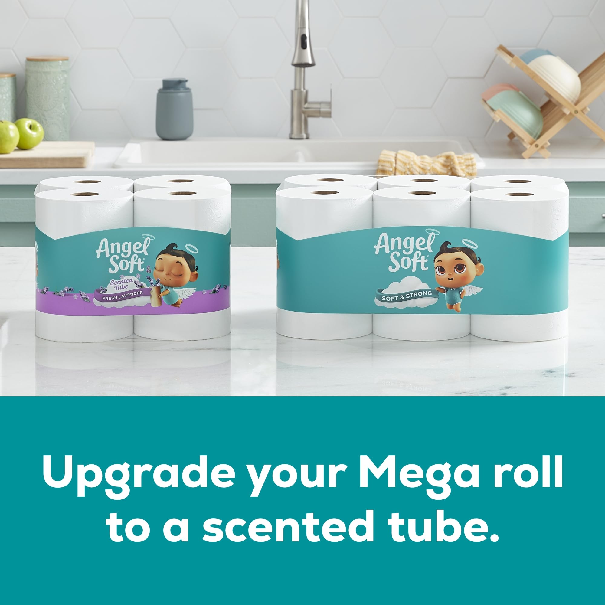 Angel Soft Toilet Paper, 12 Mega Rolls = 48 Regular Rolls, 2-Ply Bath Tissue White