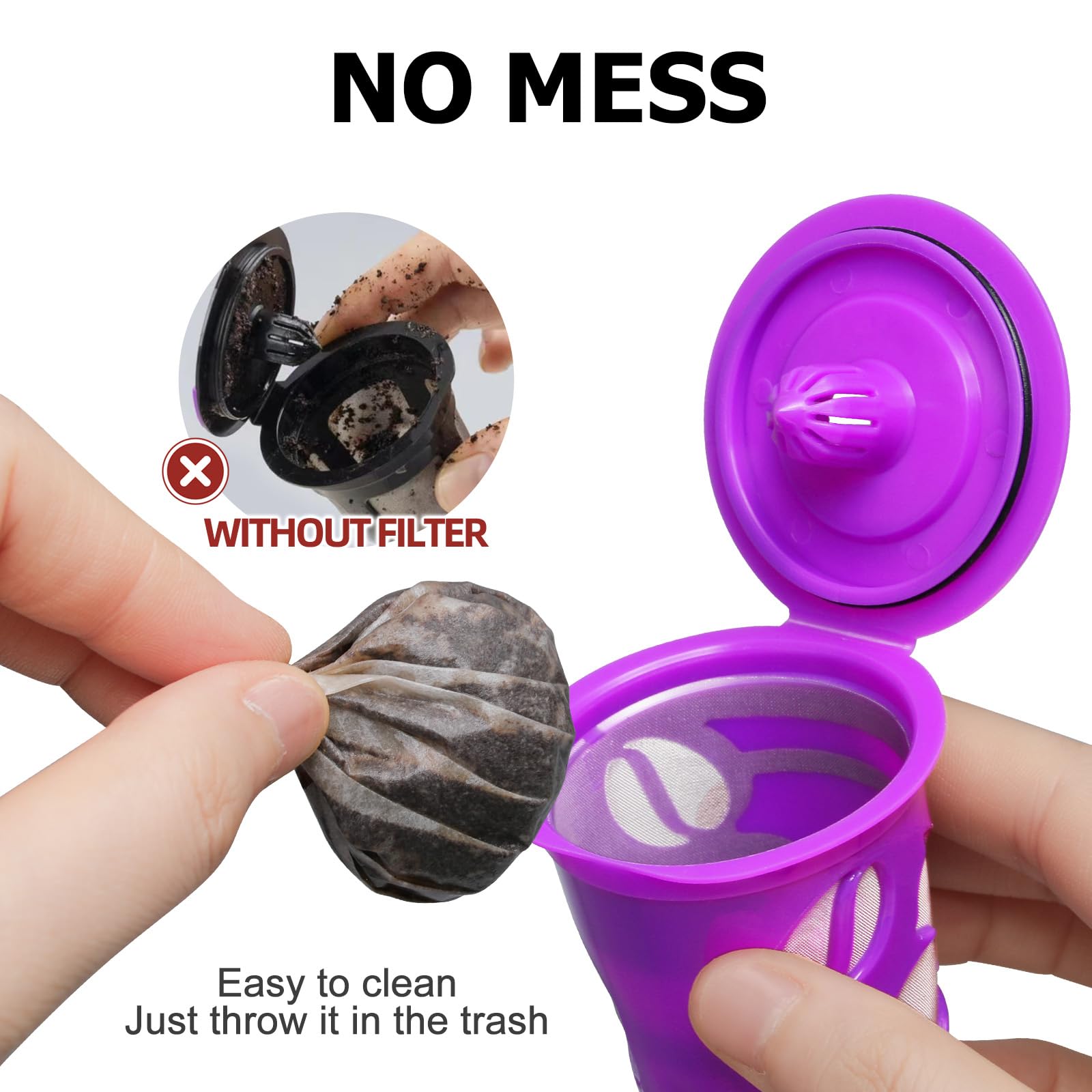 300 Count Fanativita K Cup Coffee Filters Disposable, Compatible with All Reusable K Cups (White)