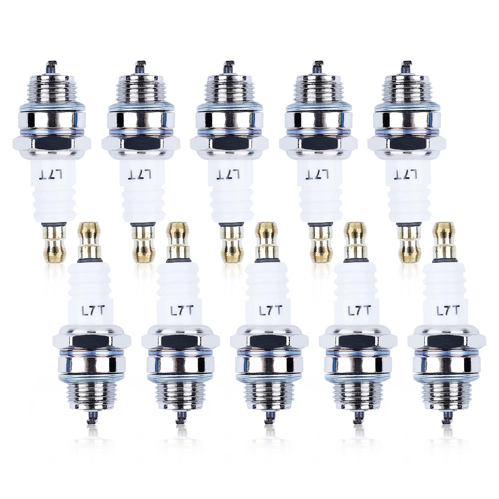 L7T Spark Plug for NGK BPMR7A - 10 Pack Sparkplugs for Champion CJ8 RCJ6Y RCJ7Y & More 2-Stroke Engine, Adofol Spark Plugs for Stihl 017 018 MS170 MS180 MS290 MS310 MS390 029 039 Chainsaw