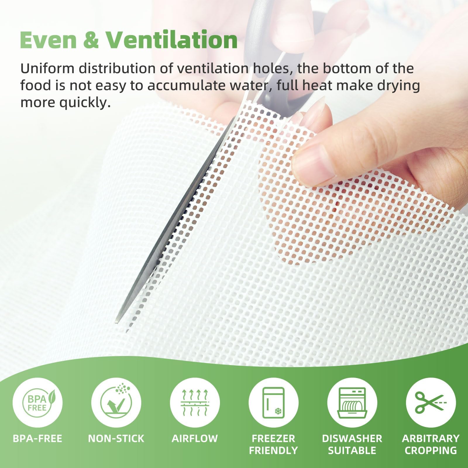 Narcilors 12 Pcs 14x14 Inch Silicone Reusable Dehydrator Sheets Food Fruit Dryer Mesh Dehydrator Trays Fine Mesh Non Stick Dryer Mats for Meat Herbs Cooking Baking