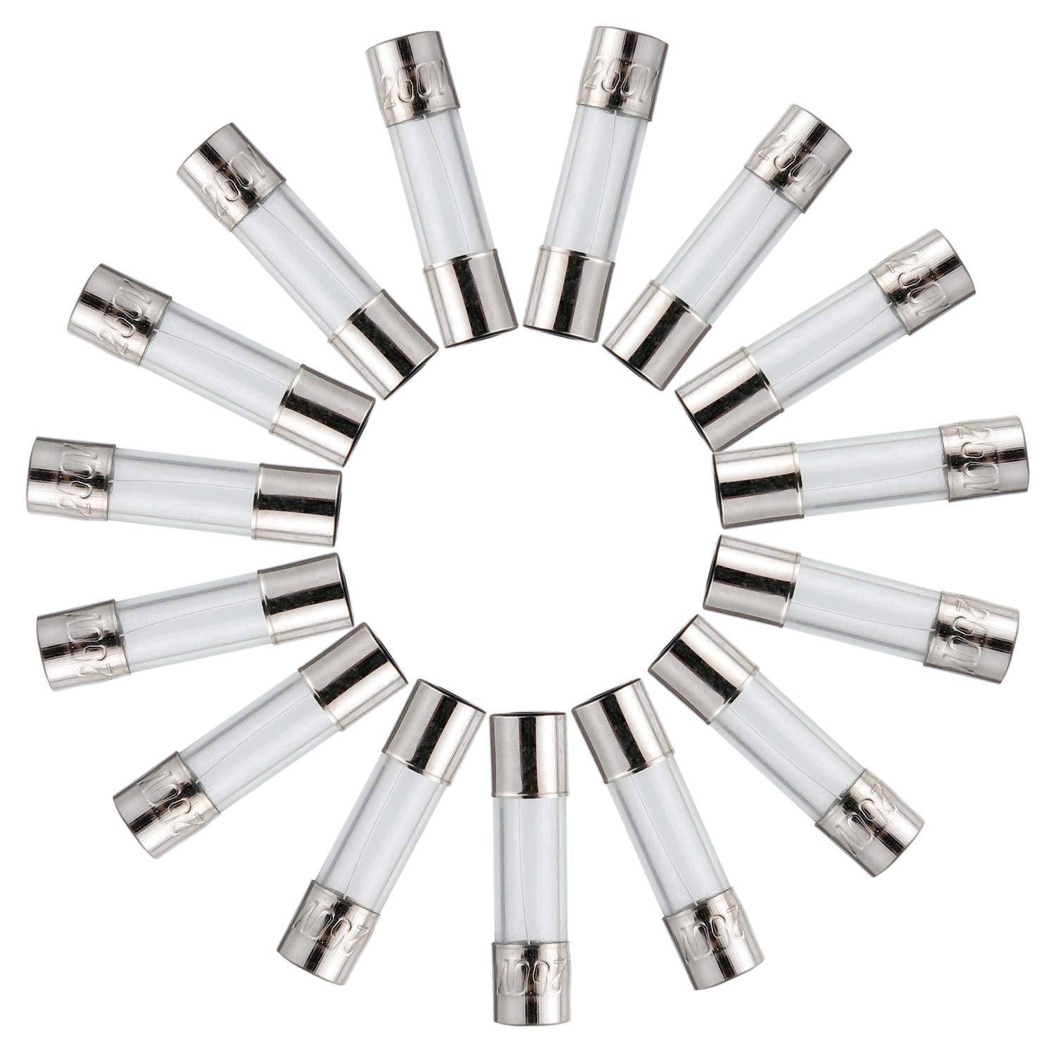 BOJACK 24 Values 360 pcs Fast-Blow Glass Fuses Assortment Kit 5x20mm 250V 0.25 0.5 1 2 3 4 5 8 10 12 15 20A 6x30mm 250V 0.5 1 2 3 4 5 6 7 8 10 15 20A amp packag in a Clear Plastic Box