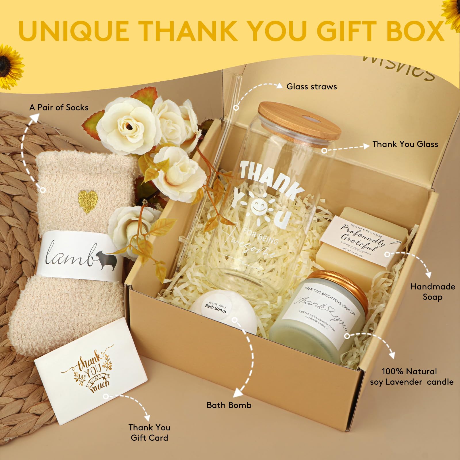 FAJAO Thank You Gifts for Women & Employees - Awesome Glass Cup, Teacher & Friend Appreciation Gifts