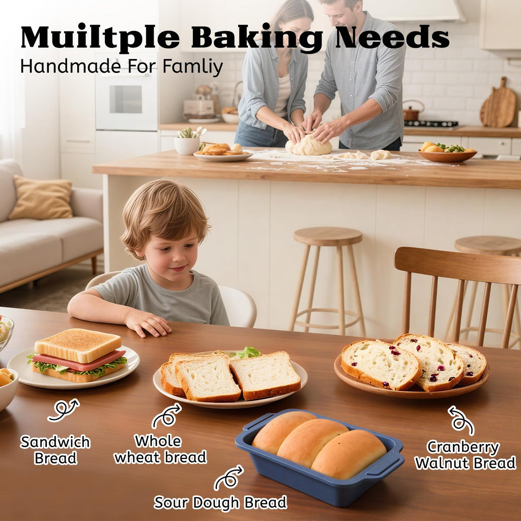 Vnray Bread Pan for Homemade Bread：9.5 x 5 Inch Silicone Loaf Pan for Baking with Metal Frame - Nonstick Banana Loaf Tin Tray for Sandwich Sourdough Pumpkin Sour Dough - for Oven Kitchen Home Bakers