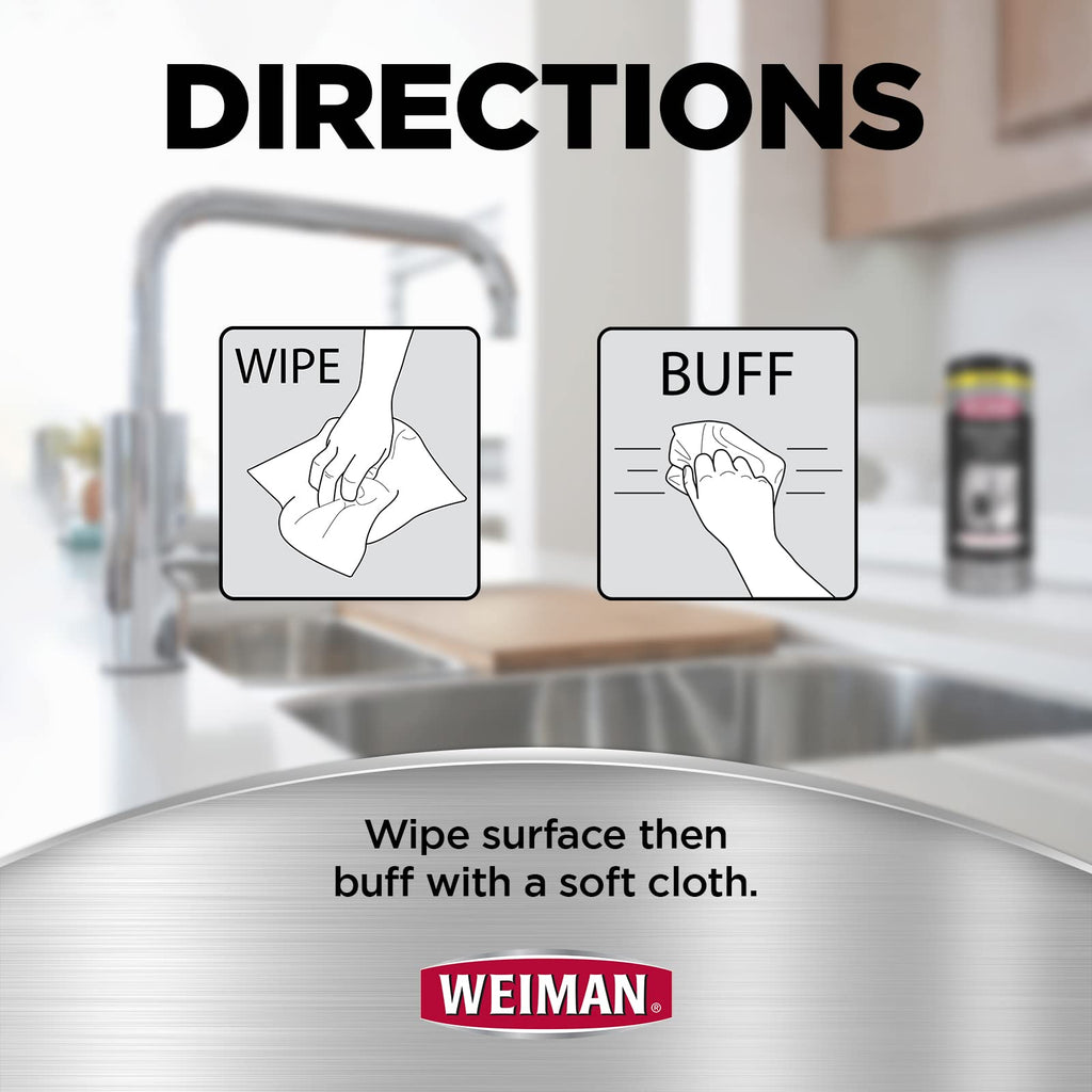 Weiman Stainless Steel Wipes, 30 ct-2 pk