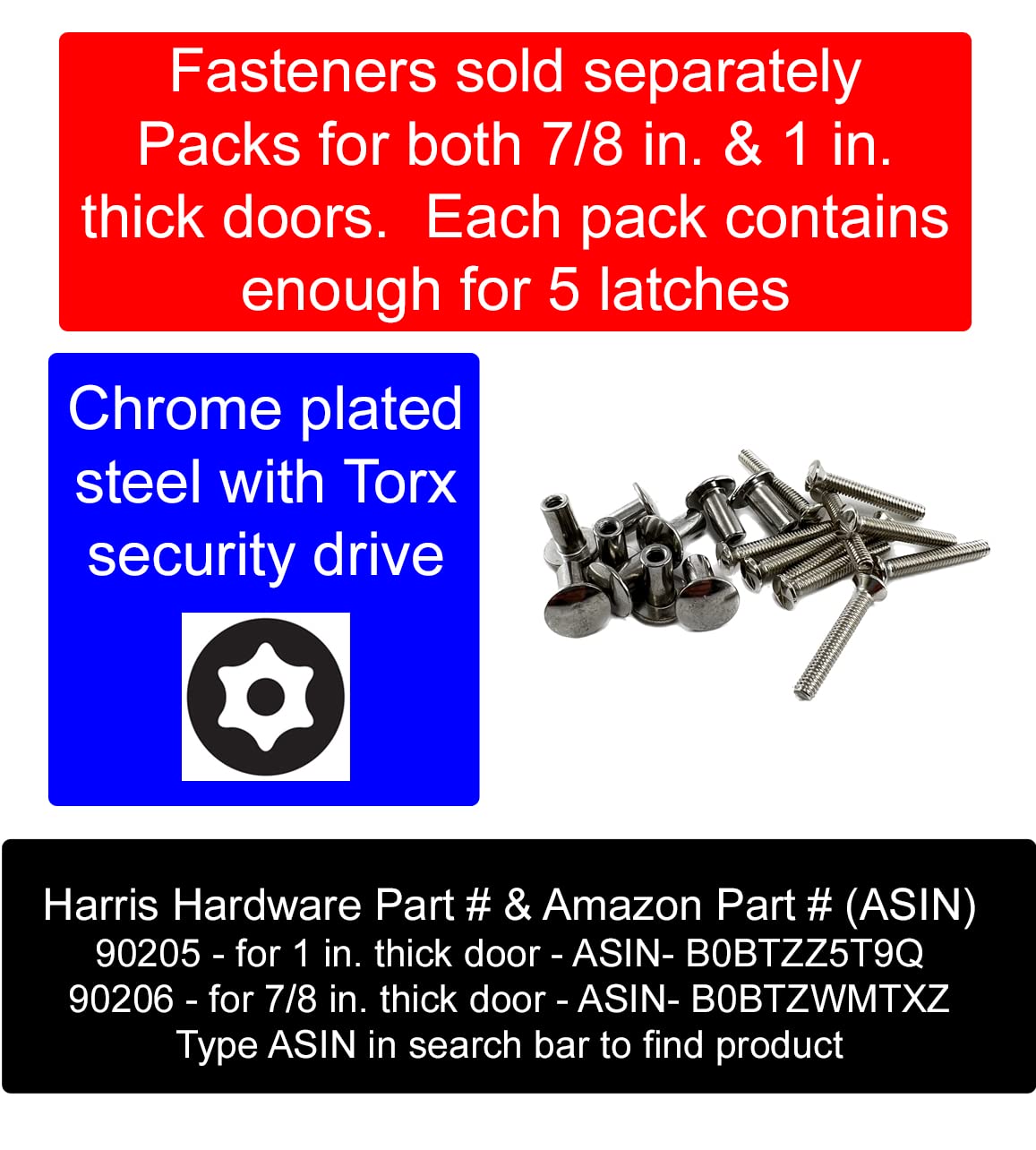 Harris Hardware TP5020-B Slide Latch 2-3/4" Center to Center Die Cast