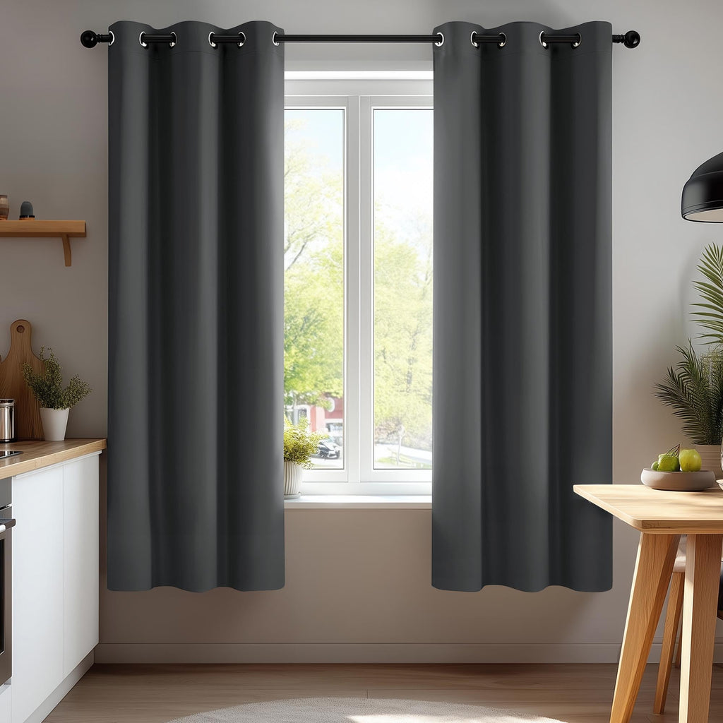 Deconovo Blackout Curtains 2 Panels – 63 Inches Long Thermal Insulated, Soundproof, Energy-Saving, OEKO-TEX Certified, Noise-Reducing Drapes for Bedroom & Living Room Curtains – 42x63 Inch, Dark Grey