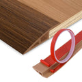 Floor Transition Strip Vinyl Door Threshold Ramp Self Adhesive Carpet Edging Strip Doorway Edge Trim, Overlap Edge Reducer for Laminate Carpet, Floor, Tile (Brown wood grain, 1/5" to 2/5", 3.3Ft)