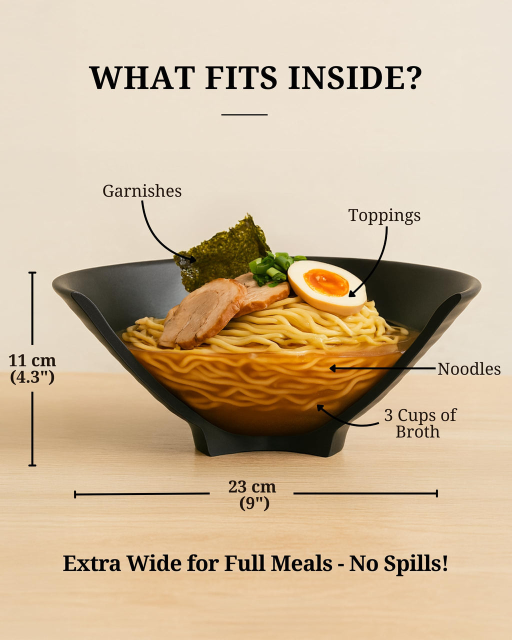 2 Sets 1700 milliliters Large Japanese Ramen Noodle Soup Bowl Dishware Ramen Bowls Set with Matching Spoon and Chopsticks for Udon Soba Pho Asian Noodles (2, Black, 23 Centimeters)