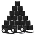 ATOMUS 24pcs Self Adhesive Bandage 5cm Cohesive Bandage Tape Wrap for Tattoo Grip Bandage Machine Pen Pet Sports (24pcs Black)