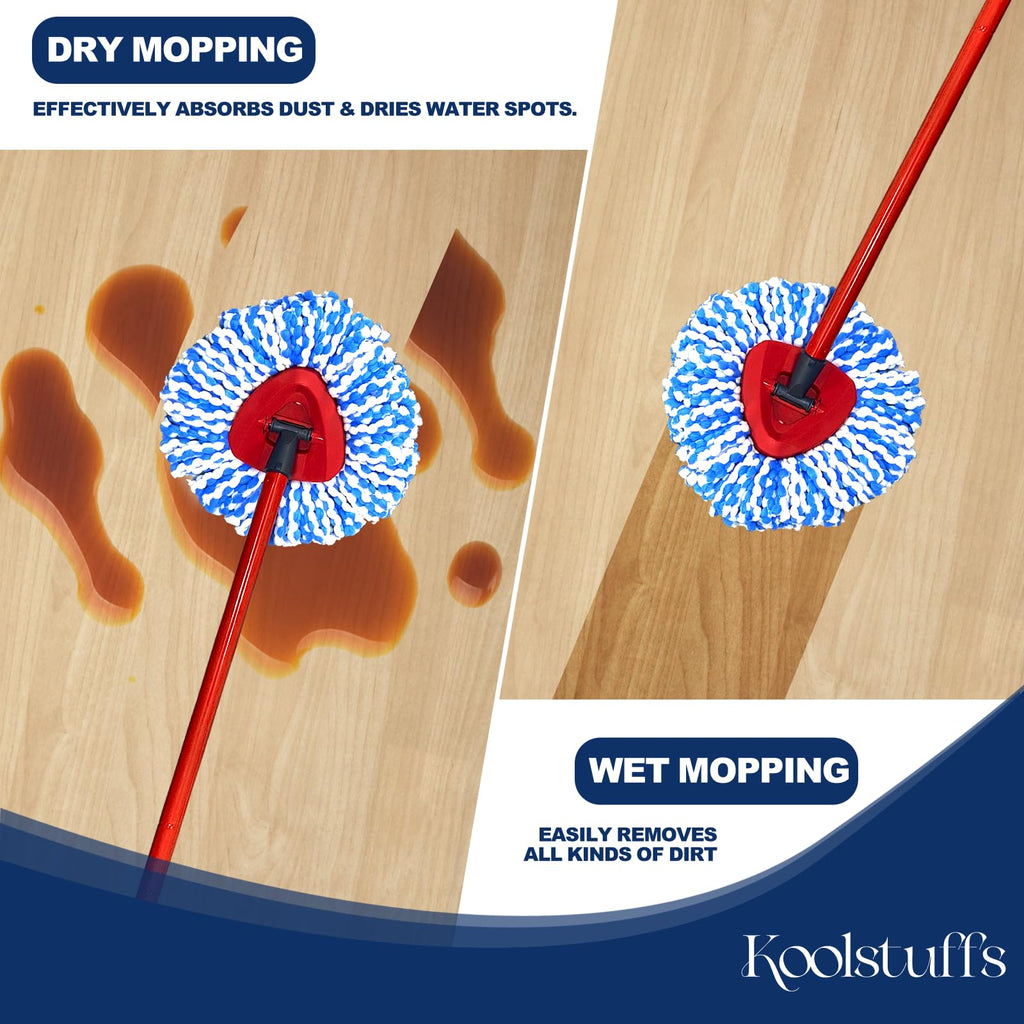 Spin Mop Head Refill, 6Pcs Rotating Triangle Mop Head, Microfiber, Machine Washable