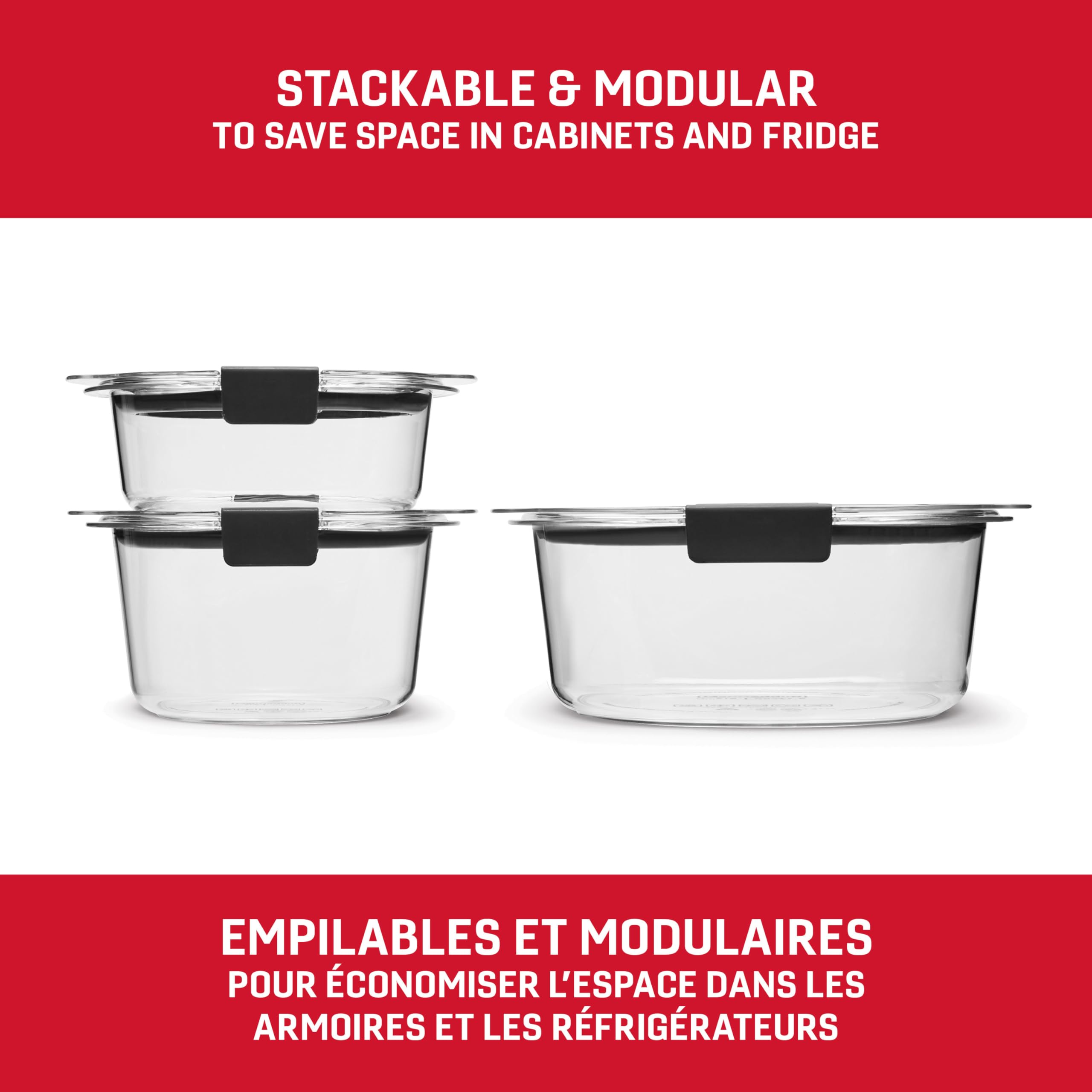 Rubbermaid Brilliance Round Leak Proof Food Storage Containers, 6 Piece Set