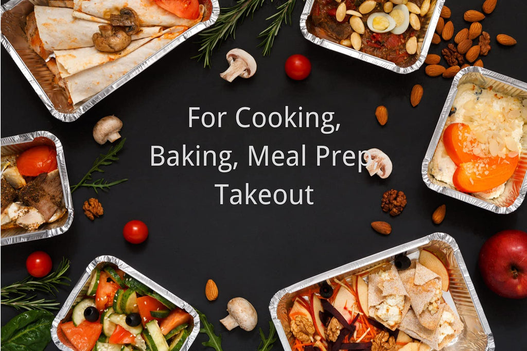 Aluminum Pans Disposable Food Containers with Lids - 50 Containers and 50 Lids - 2 LB Heavy Duty Tin Foil Pans for Cooking, Baking, Meal Prep, Takeout - 8.5"×6"×2" (50 Pack)