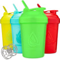 Hydra Cup - [4 Pack] 20-Ounce Shaker Bottle with Wire Whisk Balls, Max Value Protein Blenders, By Hydra Cup (Yellow, Blue, GITD, Red)