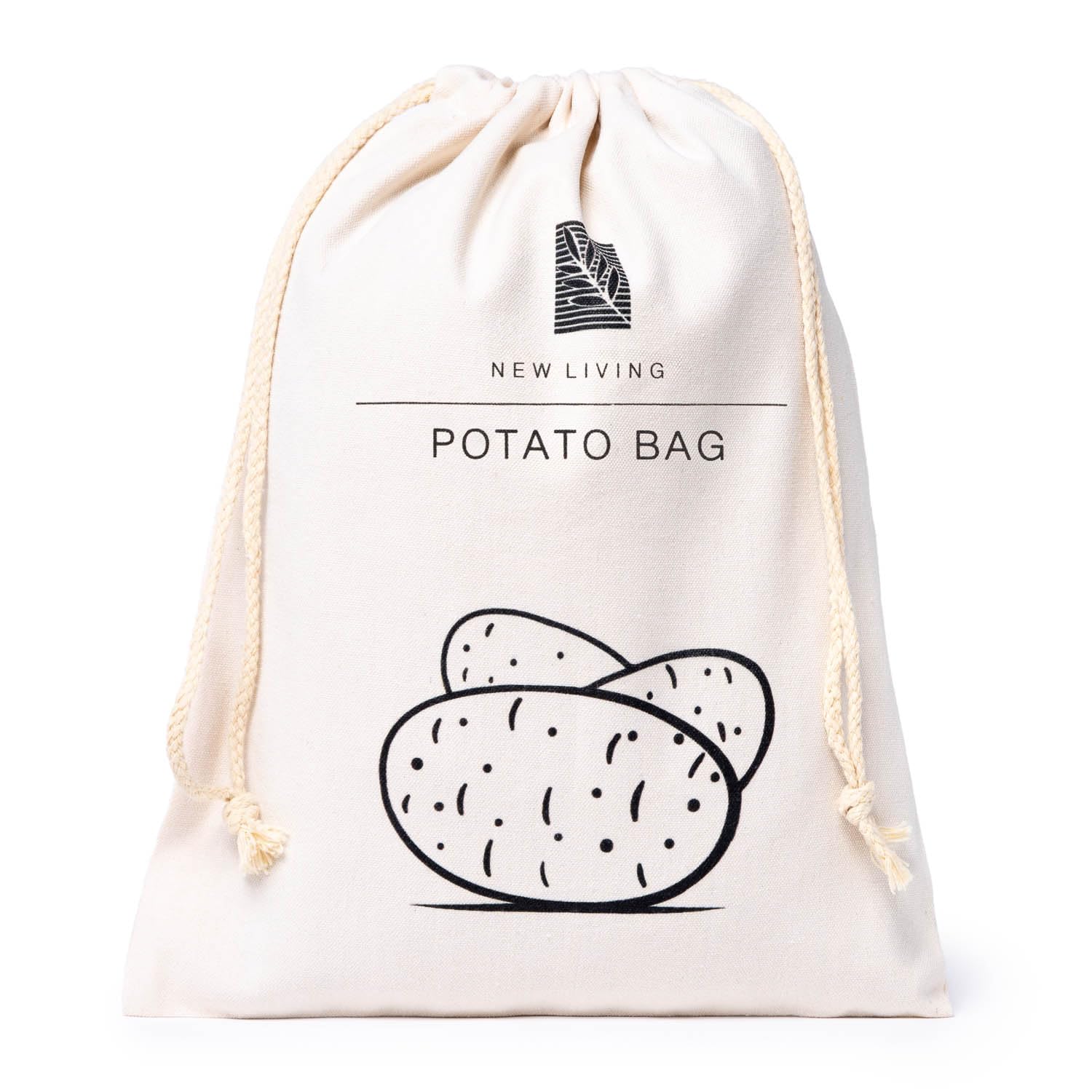 Potato, Onion & Garlic Bag 3 Pack Bundle - Real Linen Cotton Blend | Food Sack Eco Product Vegetable Storage | 30x40 cm