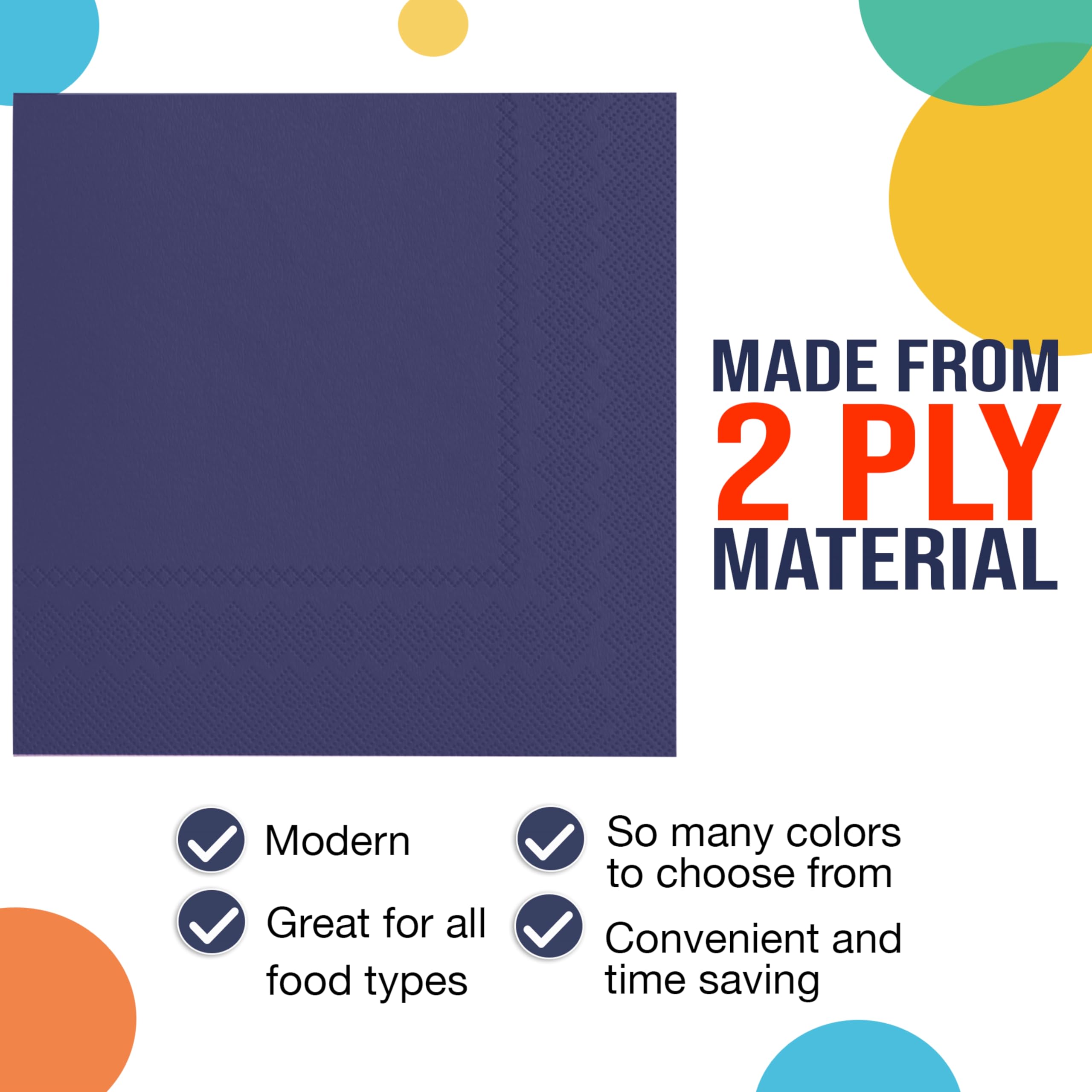 Exquisite 50 Pack Dark Purple Paper Napkins, 2 Ply Disposable Luncheon Napkins, Perfect for Weddings, Birthdays, and Everyday Use