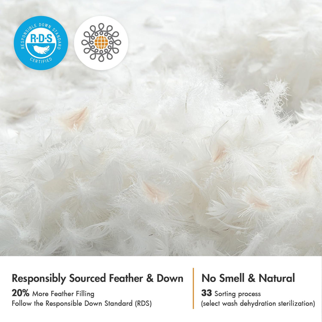 MIULEE 18x18 Pillow Inserts, Pack of 2 Feather Throw Pillow Inserts, Decorative Fluffy Cotton Fabric for Living Room Sofa Bed